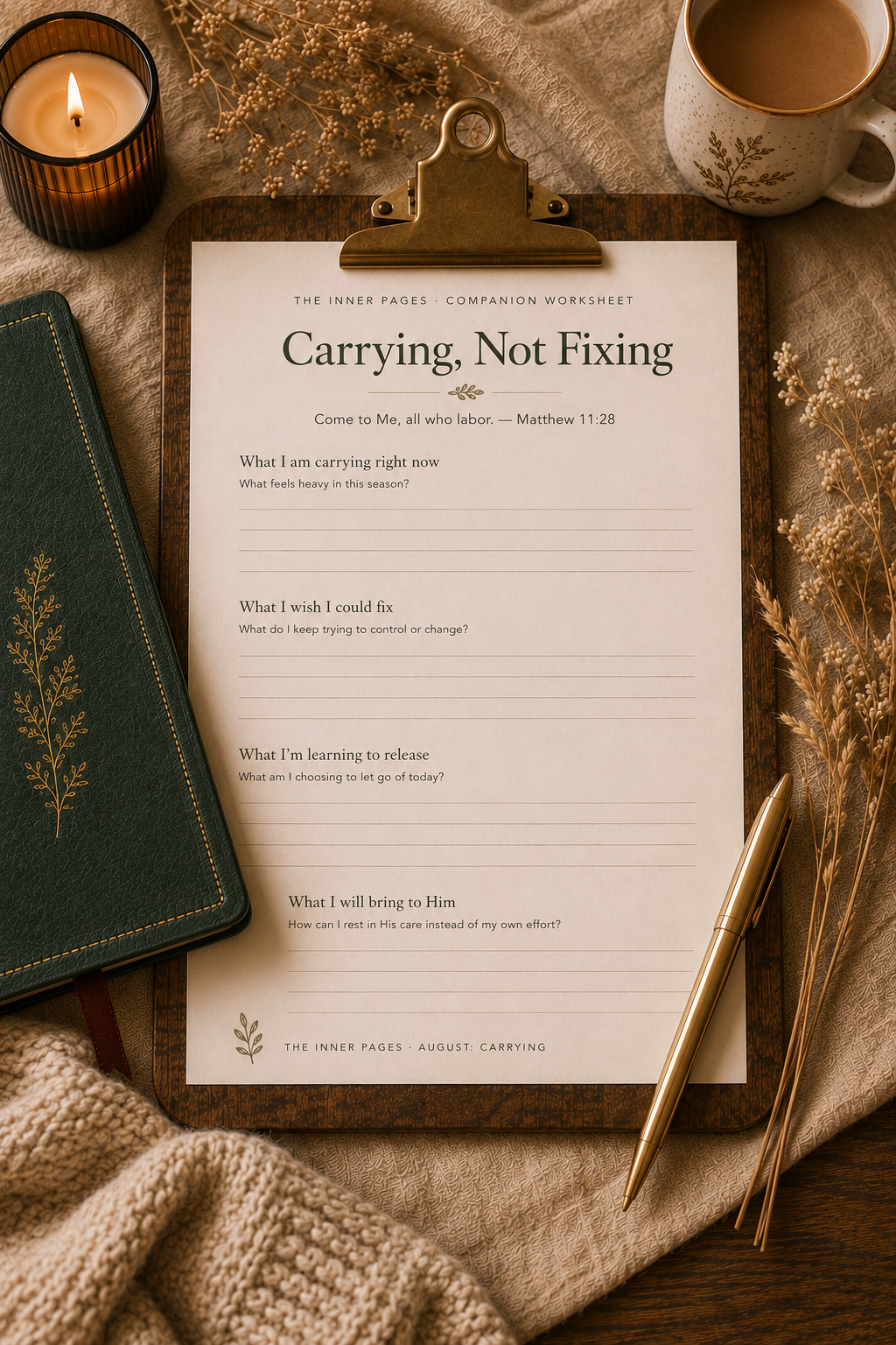 Practice Companion Worksheet · Carrying, Not Fixing