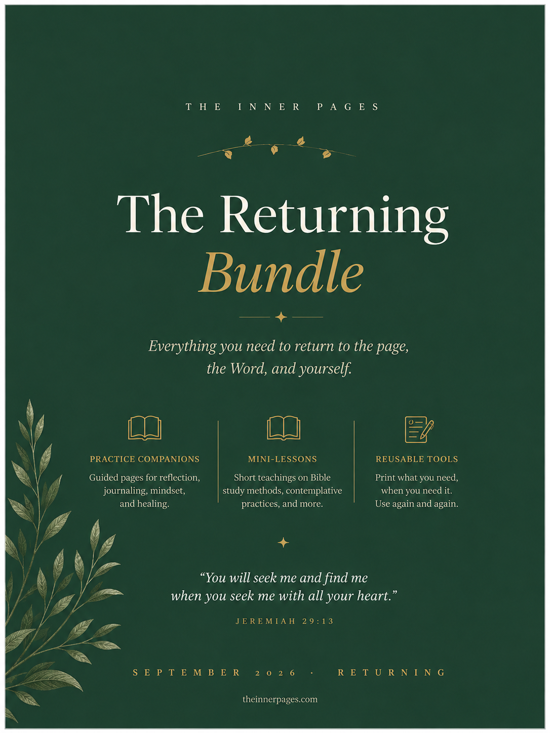 The Returning Collection — 11 Christian Journaling and Bible Study Worksheets (38 Page Printable PDF Bundle)