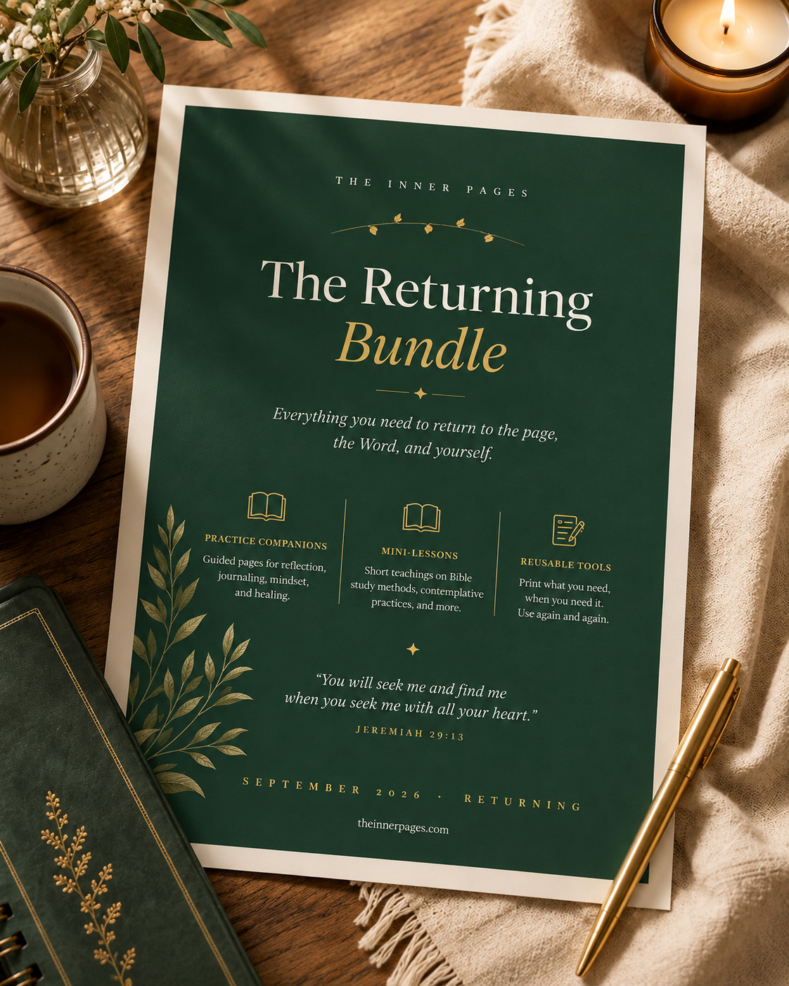 The Returning Collection — 11 Christian Journaling and Bible Study Worksheets (38 Page Printable PDF Bundle)