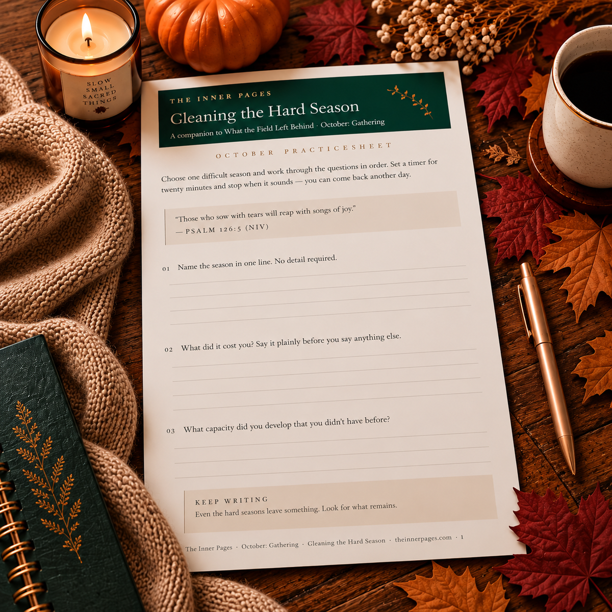 Gleaning the Hard Season — Journaling Worksheet for Reflecting on a Difficult Season (Free Printable PDF)