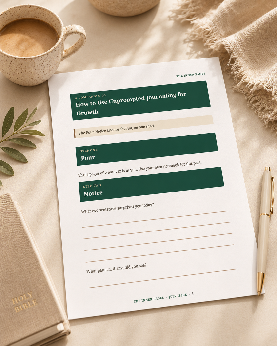 Practice Companion Worksheet · How to Use Unprompted Journaling for Growth