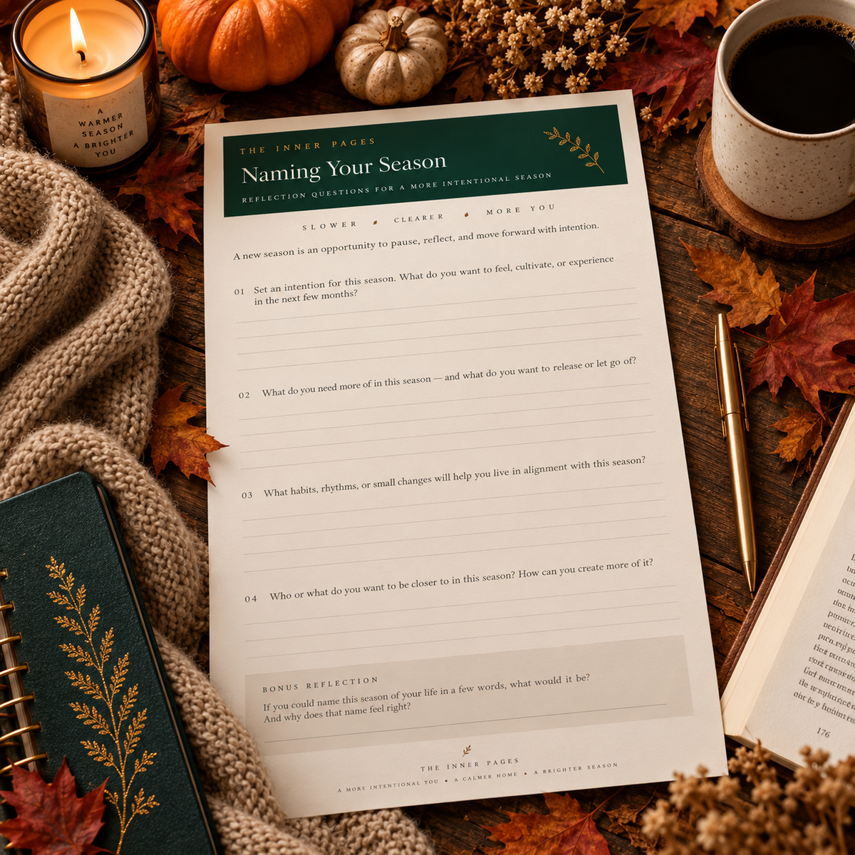 Naming Your Season — Fall Reflection Worksheet for When You Feel Behind (Free Printable PDF)