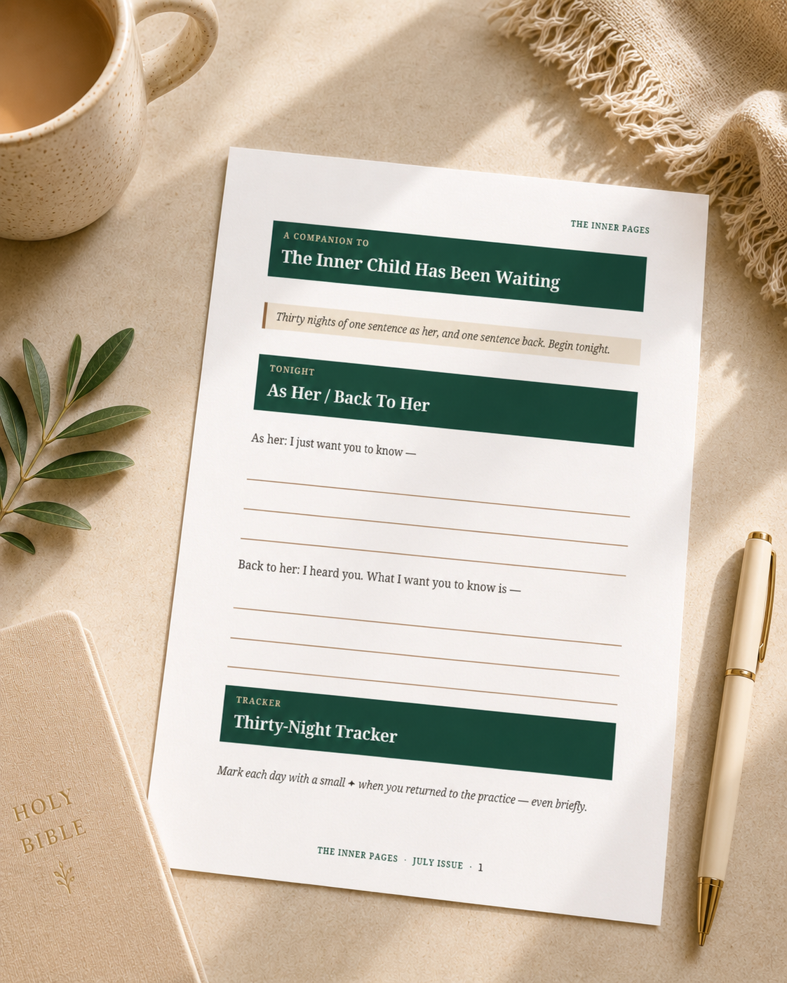 Practice Companion Worksheet · The Inner Child Has Been Waiting